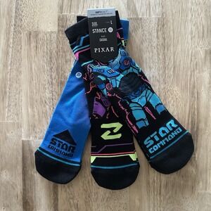 Stance Kids Crew Socks Pixar Lightyear Star Command‎ 3 Pack Boys Size L 3-5.5